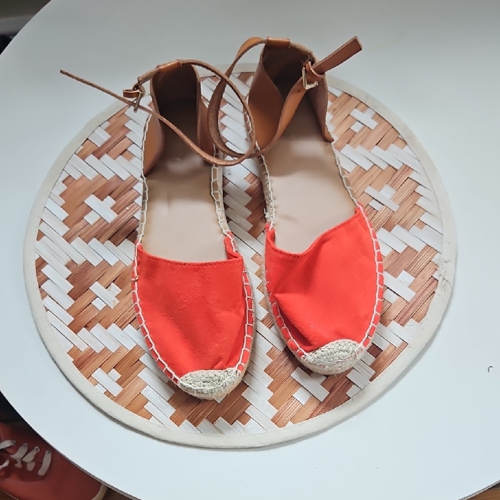 Old Navy Orange and Tan Espadrille Flats